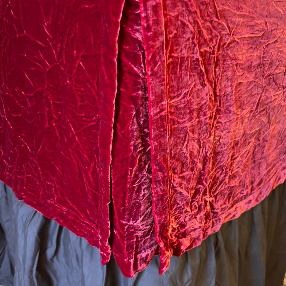 Queen Red Velvet Bedskirt